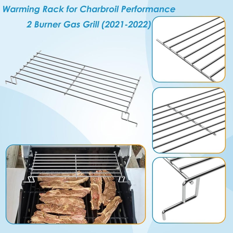BBQration G325-0001-W1 Warming Rack Grill Parts for Charbroil Performance 2 Burner 463630021 463660021 463630422 463654022 463655021, Grill Swing Away Grid for Charbroil Grill Replacement Parts - Image 3